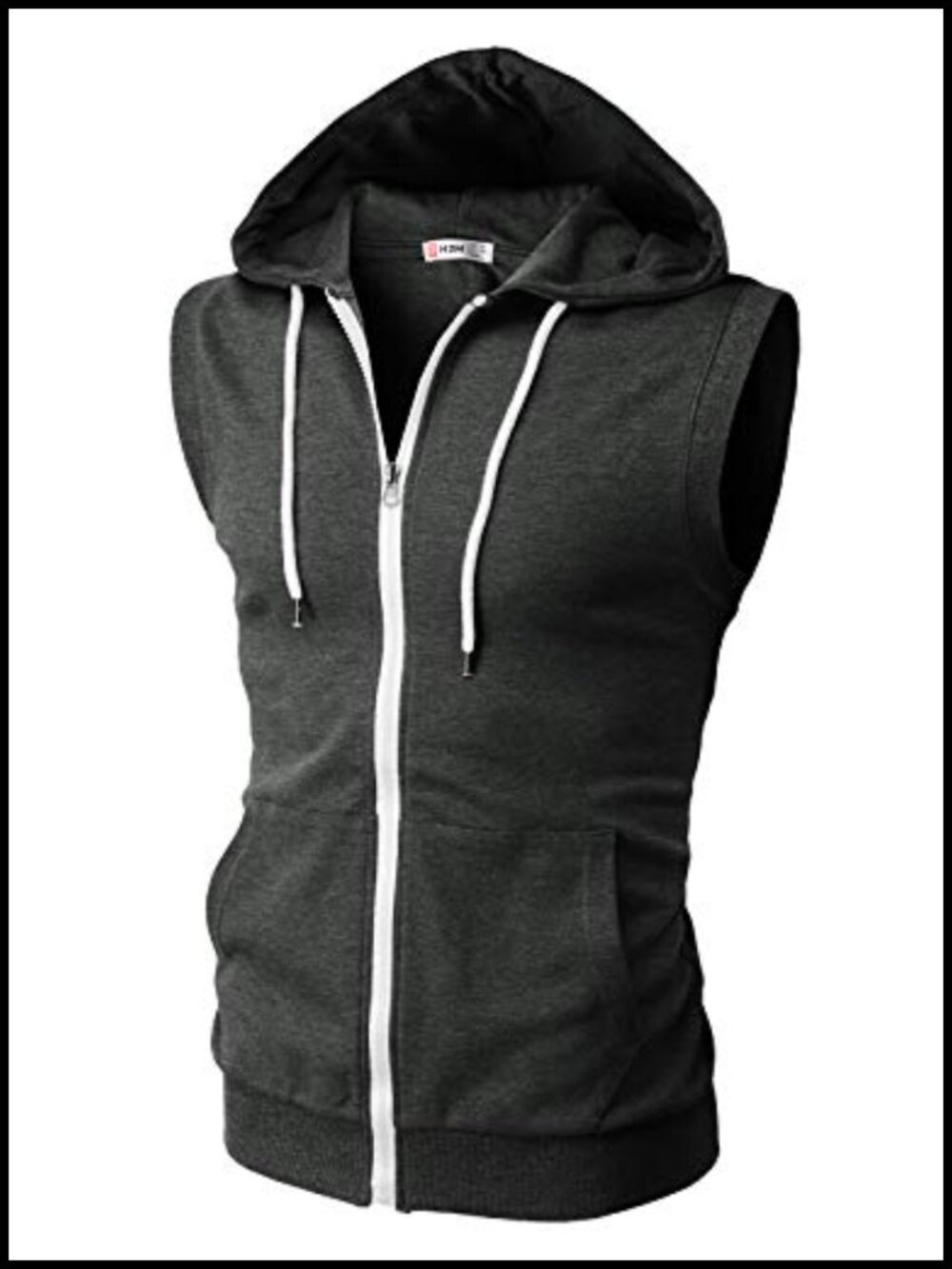 Slim Fit Sleeveless Zip-Up Hoodie for Men - Lightweight Workout Gym Tank Top